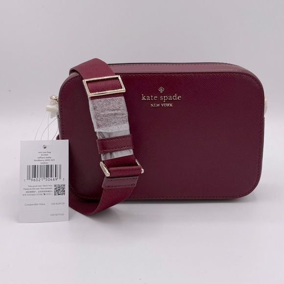 Kate Spade Madison Mini Cam Bag in Blackberry | NWT - Picture 1 of 12